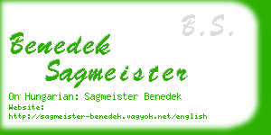 benedek sagmeister business card